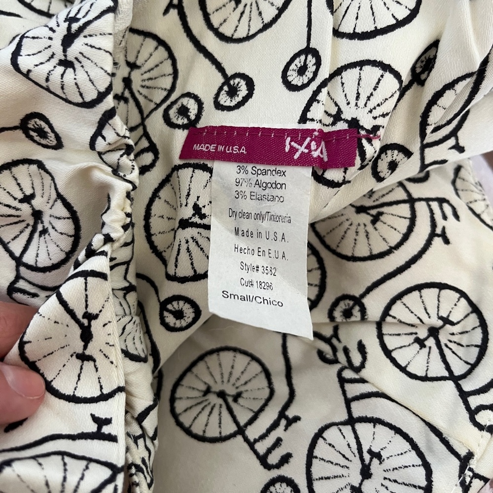 Ixia Vintage Short White Unicycle-Print Dress, EUC - Picture 5 of 6